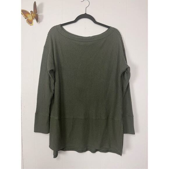 NWT American Eagle Green Waffle Knit Top Women’s Medium - Picture 1 of 7